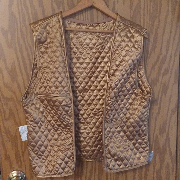 Camel Leather Jacket Removable Faux Fur Collar 2XL - Picture 6 of 6